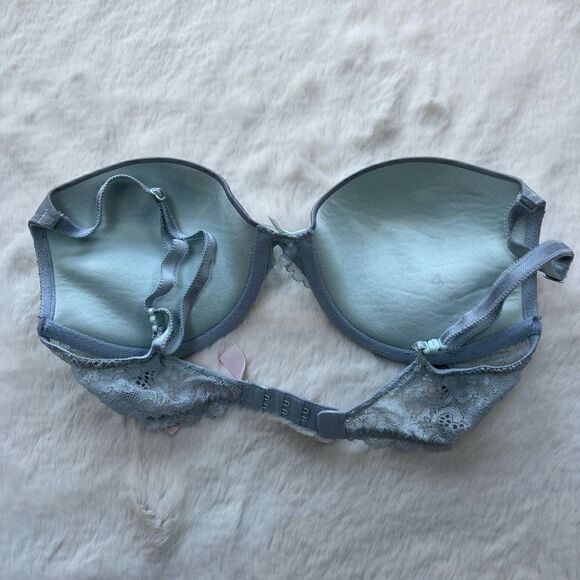 Victoria’s Secret Dream Angels Push Up Rhinestone Bra Light Gray size 32D - Picture 2 of 9